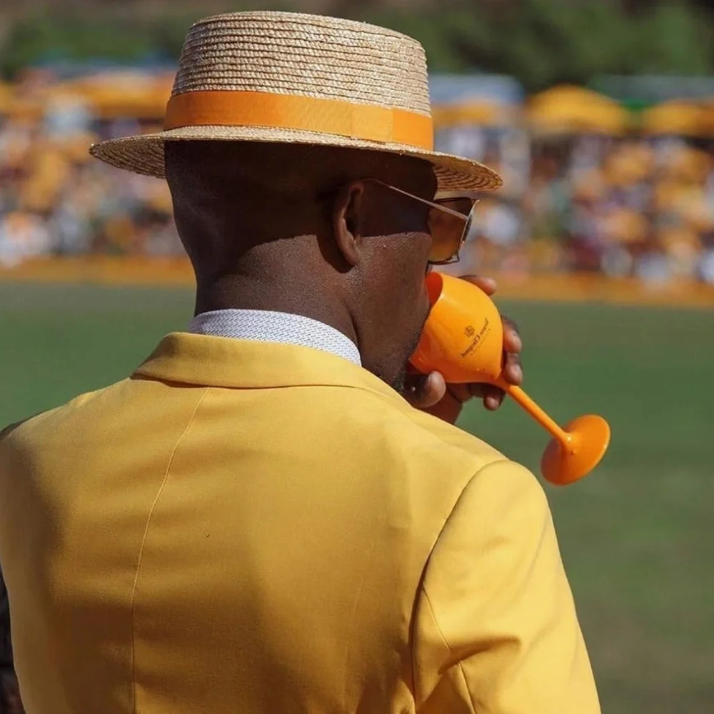 Straw Boater Hat in Signature Orange Band